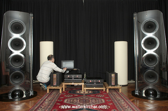 Miro Krajnc - SoulSonic Speakers with whole setup: Accustic Arts reference electronics, SoulSonic Impulse SE flagship speakers, Symposium Acoustics platforms, Vovox cables
