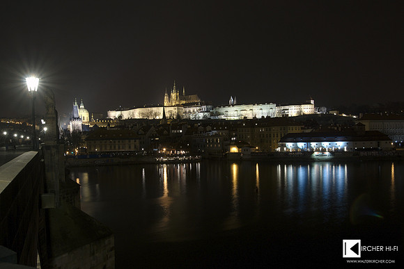 Prague: famous Charles Bridge, Prague Castle at night