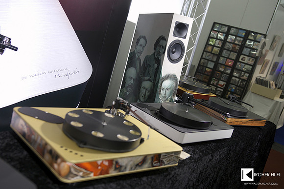 Blumenhofer Acoustics Fun 17 speakers in Dr. Feickert Analogue booth too