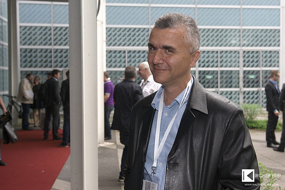 relaxed Milorad Despotovic in Munich, owner and partner of Trafomatic Audio