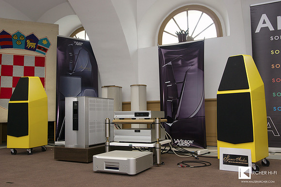 Yellow Wilson Audio Sophias III with top VTL tube electronics