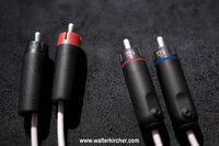 Chisto Das Klang Walter Kircher Edition: rca cables exclusively assembled with KLE Innovations Pure Harmony plugs next to ETI Silver Bullet plugs (former prototype cables)