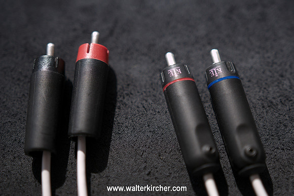 Chisto Das Klang Walter Kircher Edition: rca cables exclusively assembled with KLE Innovations Pure Harmony plugs next to ETI Silver Bullet plugs (former prototype cables)