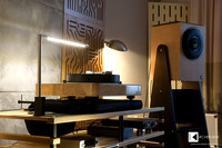 In my neighbor room Chrsitain Feickert exhibited together with Dynavector and Musikelectronic Geithain