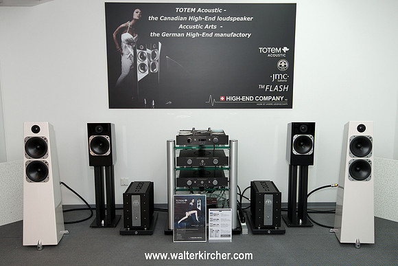 HIGH END 2014 Munich -  big setup: Totem Acoustic Element Metal and Fire speakers with Accustic Arts reference electronics (DRIVE II, TUBE DAC II MK2, TUBE PREAMP II MK2 and MONO II, all cables)
