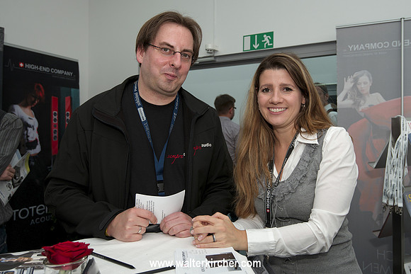 HIGH END 2014: Michael Holzinger (chief editor of Sempre Audio webzine) with Jasmin Weilenmann (CEO of Swiss High-End Company AG)