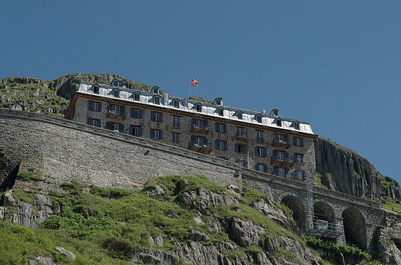 Furka Pass: Hotel Belvedere at the Rhone Glacier, 2275m - where 007 Goldfinger was filmed!