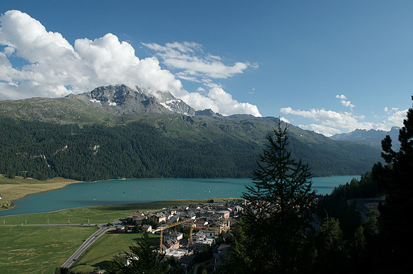Lake Silvaplanan in the Upper-Engadine valley of Grisons (1790m)