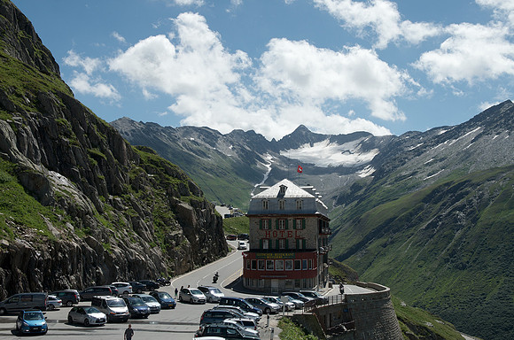 Furka Pass: Hotel Belvedere at the Rhone Glacier, 2275m - where 007 Goldfinger was filmed!