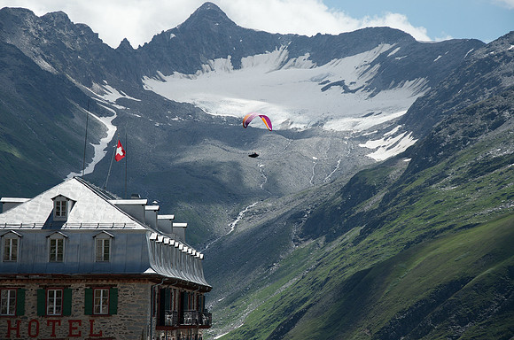 Furka Pass: Hotel Belvedere at the Rhone Glacier, 2275m - where 007 Goldfinger was filmed!