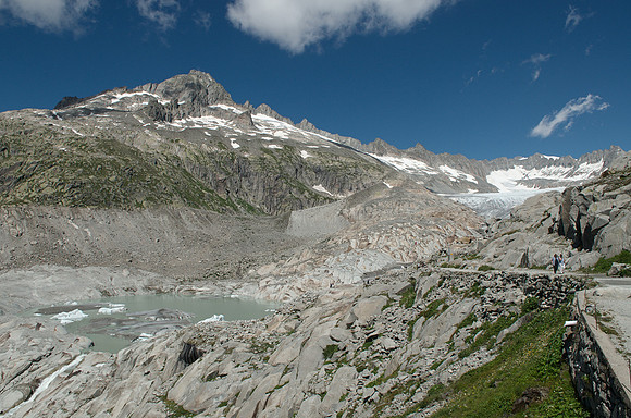 Furka Pass: view to Rhone Glacier