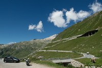 Furka Pass (2429m), a high mountain pass in the Swiss Alps connecting Gletsch, Valais with Realp, Uri