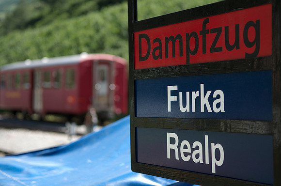 Furka Pass: Gletsch railway station in Gletsch, 1759m