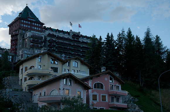 St. Moritz, 1822m - 5 star Badrutt's Palace Hotel with tower