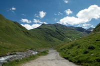 Furka Pass (2429m), a high mountain pass in the Swiss Alps connecting Gletsch, Valais with Realp, Uri