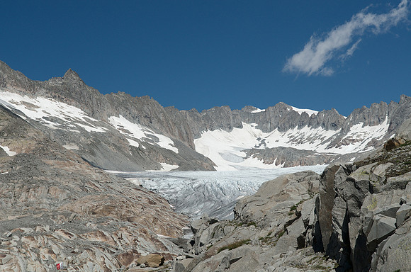 Furka Pass: view to Rhone Glacier