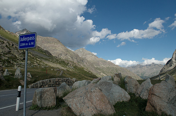Julier Pass (2284m), a mountain pass connecting the Engadin valley with the rest of Graubünden