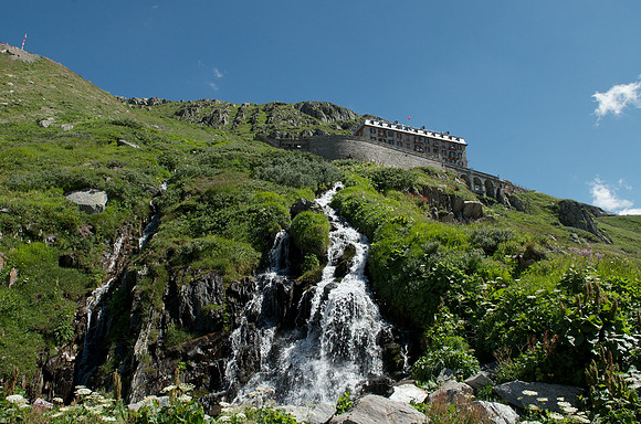 Furka Pass: Hotel Belvedere at the Rhone Glacier, 2275m