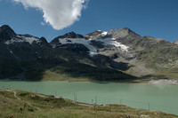 Bernina Pass: Lago Bianco, a reservoir lake at Bernina Pass