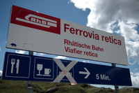 Bernina Pass - Bernina Railway line between St. Moritz in Switzerland and Tirano in Italy