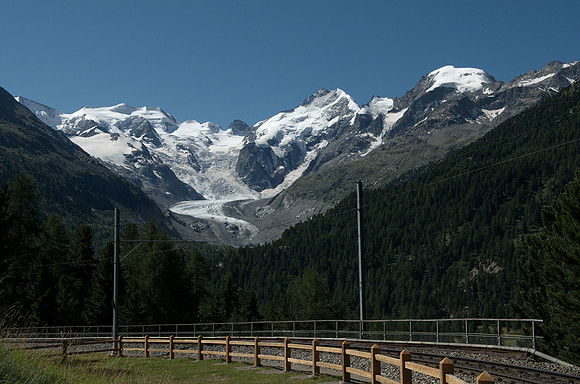 Bernina Pass - Morteratsch Glacier, largest glacier in the Bernina range of the Bündner Alps
