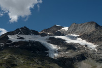Bernina Pass: Piz Cambrena (3606m) with Cambrena Glacier (beween Lago Bianco and Piz Palü)
