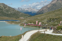 Bernina Pass: Lago Bianco, a reservoir lake at Bernina Pass