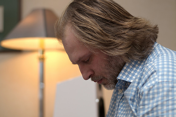 Jürgen Weber-Rom, editor at Esmpre Audio at Klangbilder high-end audio show 2012 - Accustic Arts, Totem Acoustic, Transrotor