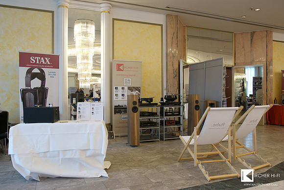 Our combined booth with Chisto, Blumenhofer Acoustics, ProJect Audio washing machine...