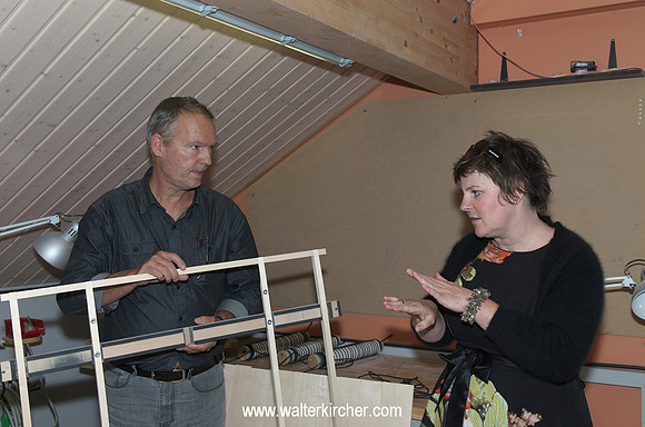 Jeanmichel Capt and Céline Renaud - at the production facility of JMC Lutherie SA