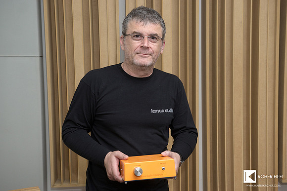 Seid Lejlic, Konus Audio with one of his sweet, orange toys