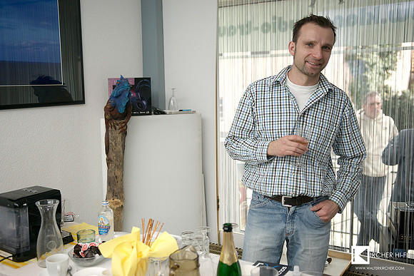 Wolfram Trauner at the Klangstudio buffet
