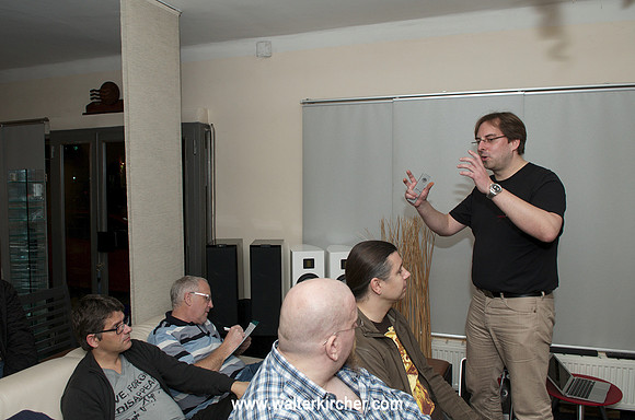the highlight of the evening: the big setup playing - Accustic Arts reference electronics and KEF Blade speakers