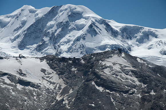 Rothorn 3103m - looking south: Breithorn 4165m