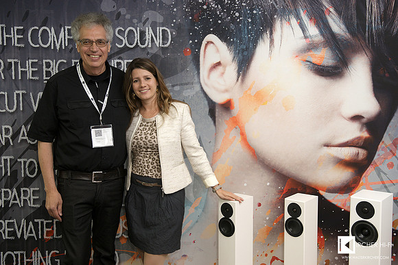 Vince Bruzzese (ceo Totem Acoustic) with Jasmin Weilenmann (Swiss Totem distr.)