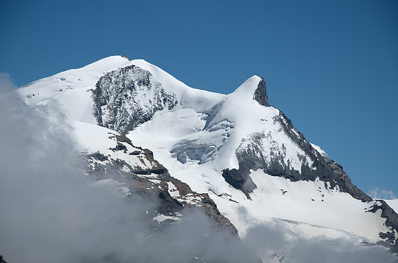Rothorn 3103m - looking east: Strahlhorn 4190m and Adlerhorn 3988m (left to right)
