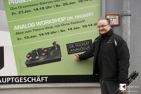 Chris Feickert in front of new Sambs Hifi event location in Linz Austria