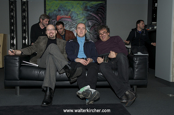 from left: Matej Isak (chief editor of Monoandstereo.com), Miro Krajnc (SoulSonic speakers) and Igor Kante (shop owner)