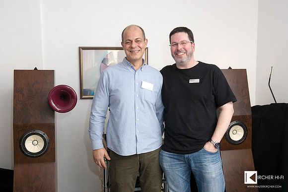 Manolis Proestakis with Frank Hakopians, who wrote the review of Marvel speakers