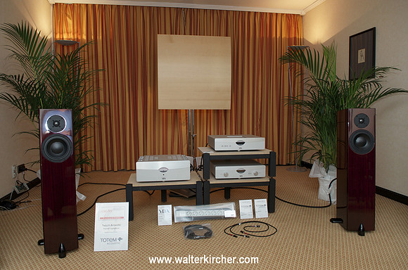 and our second room: Totem speakers, YBA electronics and JMC Soundboard (distributed by High-End Company AG from Switzerland)