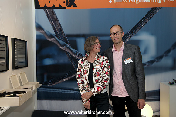 HIGH END 2014: Vovox booth with representatives Regine Schwilch and Jürg Vogt