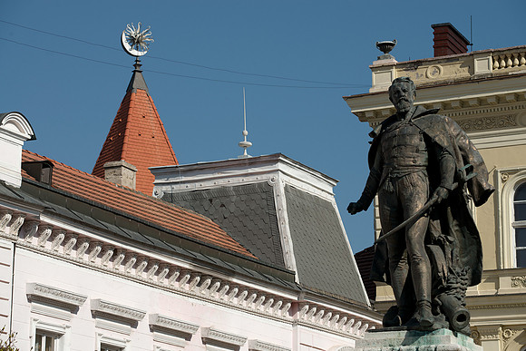 Komarno, Slovakia: downtown, Townhall