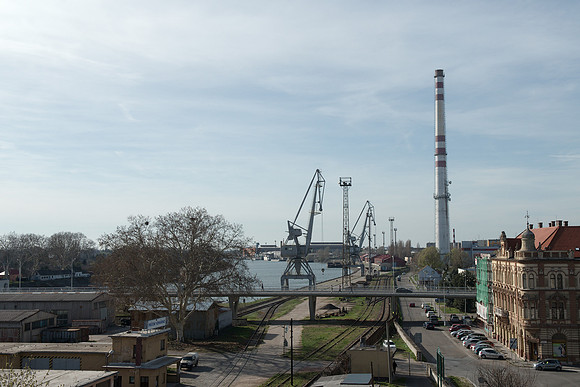 Komarno, Slovakia: view to Danube river