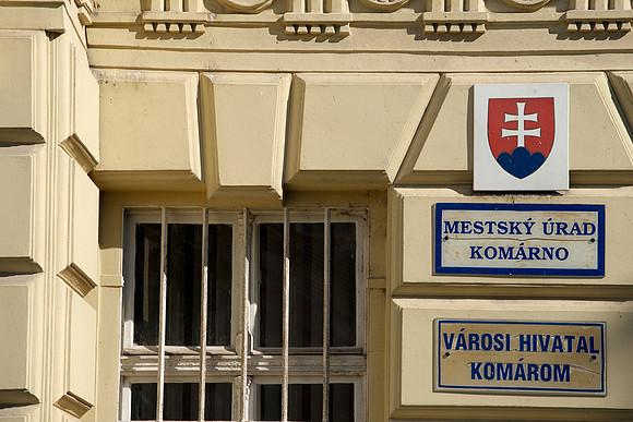 Komarno, Slovakia: downtown, Townhall