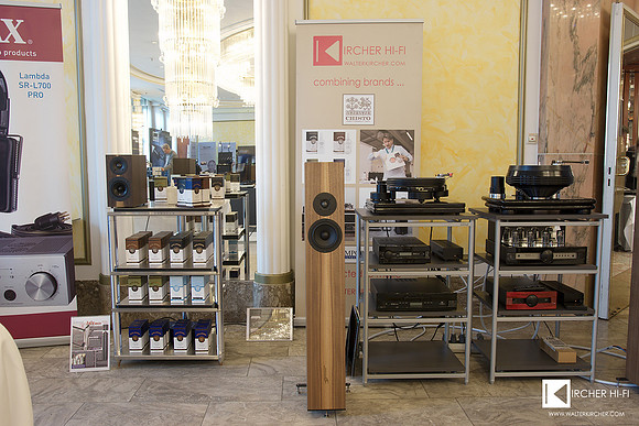 Our combined booth with Chisto, Blumenhofer Acoustics, ProJect Audio washing machine...