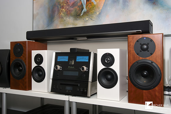 Totem Acoustic Rainmaker and Dreamcatcher speakers - McIntosh MXA60 Lifestyle integrated audio system