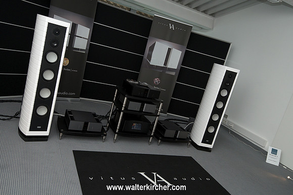 HIGH END 2014: Gauder Akustik Berlina RC 9 speaker with diamond midrange and tweeter - driven by Vitus Audio electronics