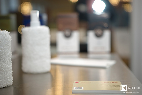 My business cards with Chisto cleaning fluids for analogue records