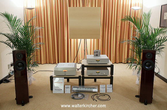 alternately playing Totem Forest Signature speakers or JMC Soundboard with YBA Passion electronics